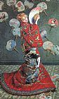 Japanese Canvas Paintings - Camille Monet in Japanese Costume
